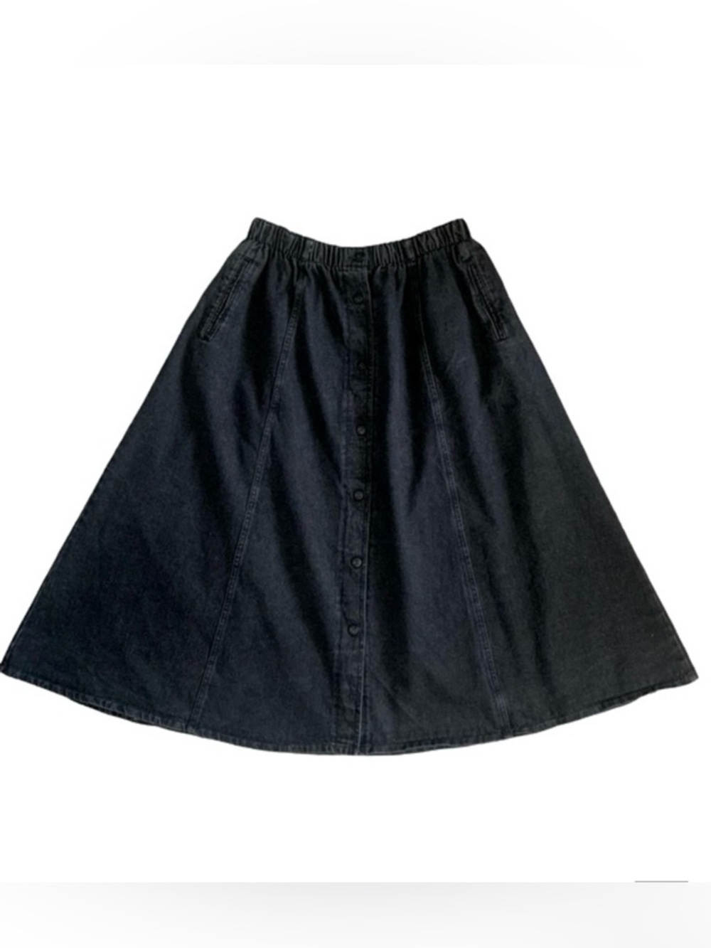Vintage Catalina Denim Button Front A-line Skirt Size 12